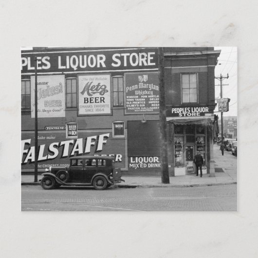 People's Liquor Store, 1938 Briefkaart (Voorkant)