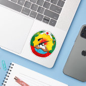 People's Republic of Mozambique emblem (1975-1982) Sticker (Laptop met iPhone)