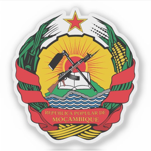 People's Republic of Mozambique emblem (1982-1990) Sticker (Voorkant)
