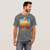 Peoria Arizona AZ Sunset Coyote Vulture Cactus Des T-shirt (Voorkant volledig)