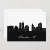 Peoria, Illinois - Black en White Briefkaart (Voorkant / Achterkant)
