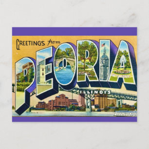 Peoria Illinois Groet Ansichtkaart Briefkaart