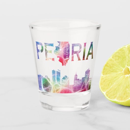Peoria, Illinois II - Colorful Design Shot Glas (Voorkant)
