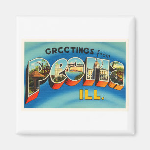 Peoria Illinois IL Old Vintage Travel Souvenir Magneet