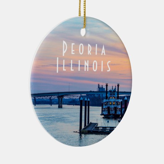 Peoria Illinois op Sunset Keramisch Ornament (Rechts)