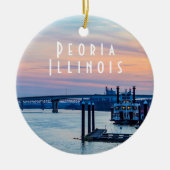 Peoria Illinois op Sunset Keramisch Ornament (Voorkant)