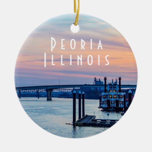 Peoria Illinois op Sunset Keramisch Ornament (Voorkant)