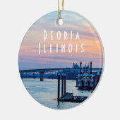 Peoria Illinois op Sunset Keramisch Ornament (Links)