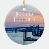 Peoria Illinois op Sunset Keramisch Ornament (Achterkant)