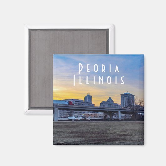 Peoria Illinois op Sunset Magnet (Voorkant / Achterkant)