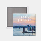 Peoria Illinois op Sunset Magnet (Voorkant / Achterkant)