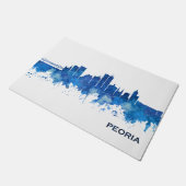 Peoria Illinois Skyline Blue Deurmat (Schuin)
