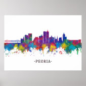 Peoria Illinois Skyline Poster (Voorkant)