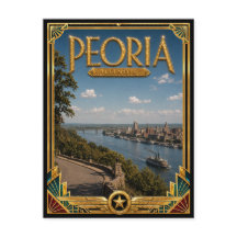 Peoria Illinois Vintage Art Deco Gouden Tijdperk