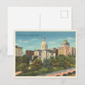 Peoria, Illinois vintage centrum en gerechtsgebouw Briefkaart (Voorkant / Achterkant)