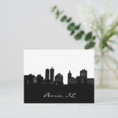 Peoria, Illinois - Zwart en Wit Briefkaart (Staand voorkant)
