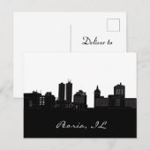 Peoria, Illinois - Zwart en Wit Briefkaart (Voorkant / Achterkant)