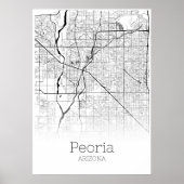 Peoria Map - Arizona - City Map Poster (Voorkant)