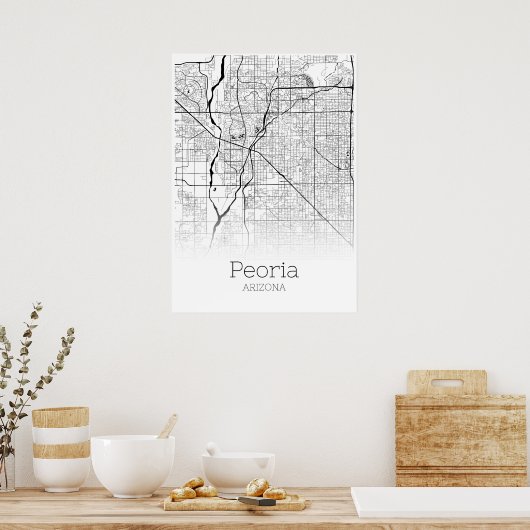 Peoria Map - Arizona - City Map Poster (Keuken)