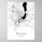 Peoria Map - Illinois - City Map Poster (Voorkant)