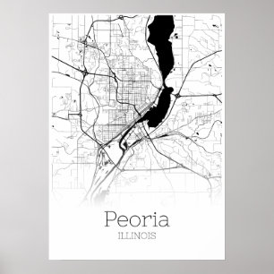 Peoria Map - Illinois - City Map Poster