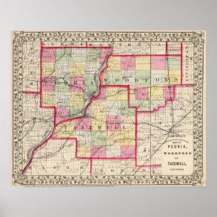 Peoria, Woodford, provincies Tazewell Poster