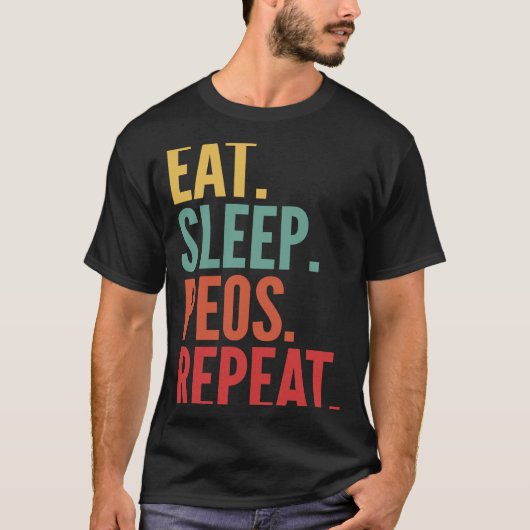 Peos Crypto Eat Sleep Peos Herhalen T-shirt (Voorkant)