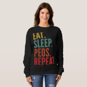 Peos Crypto Eat Sleep Peos Herhalen Trui (Voorkant volledig)
