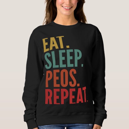 Peos Crypto Eat Sleep Peos Herhalen Trui (Voorkant)