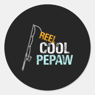 Pepaw Gift van kleindochter kleinzoon Reel Cool P Ronde Sticker