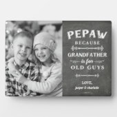 Pepaw Grandfather Vaderdag Kinder Foto Fotoplaat (voorkant)