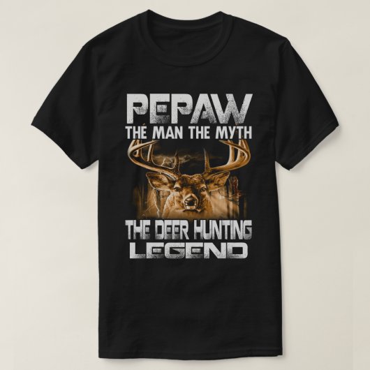PEPAW het Man de mythe en de ergste jachtlende T-shirt (Design voorkant)