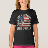 Pepaw Like A Grandpa Only Cooler USA Flag Girl T-shirt (Voorkant)