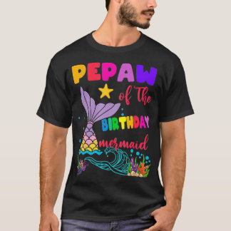Pepaw van de verjaardag zeemeermin matching famili t-shirt