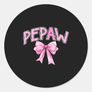 Pepaw verjaardag meisje bijpassende coquette roze ronde sticker