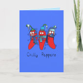 Peper Cute Chilis Winter Wenskaart Kaart (Voorkant)