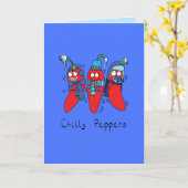 Peper Cute Chilis Winter Wenskaart Kaart (Gele Bloem)