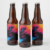 Peper en kunststof, geïsoleerd bier etiket (Flessen)