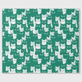 Peper Groene katten leuk patroon Cadeaupapier (Vlak)