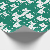 Peper Groene katten leuk patroon Cadeaupapier (Hoek)
