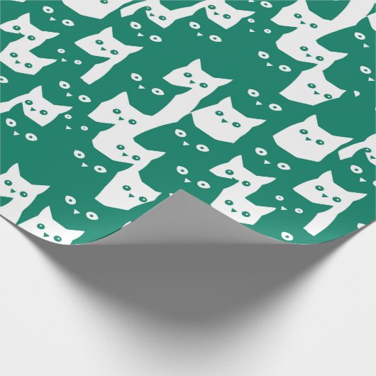 Peper Groene katten leuk patroon Cadeaupapier (Hoek)