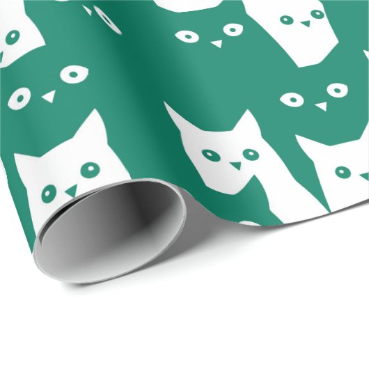 Peper Groene katten leuk patroon Cadeaupapier (Rol Hoek)