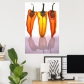 Peper in tweeën met licht door het poster (Thuiskantoor)