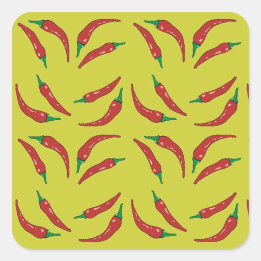 peper, kookachtig vierkante sticker (Voorkant)