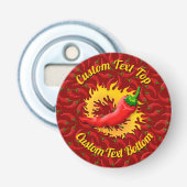 Peper met Flame Bottle Open Button Flesopener (Voorkant)