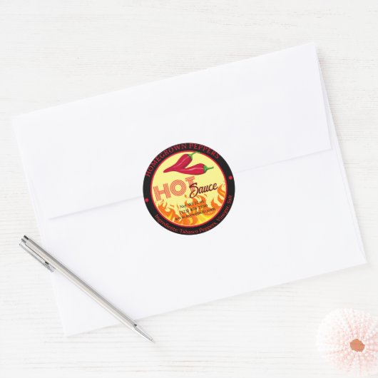 Peper met Flame Label Sticker (Envelop)