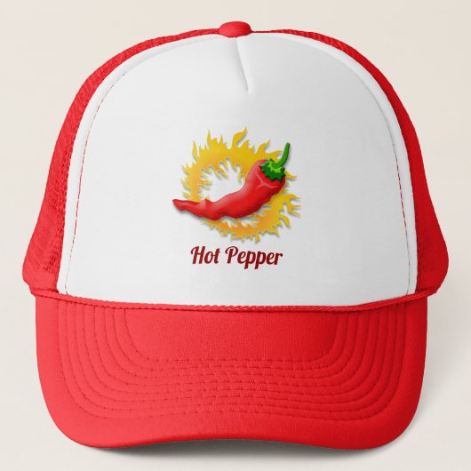 Peper met Flame Trucker Hat Trucker Pet (Voorkant)