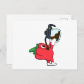 Peper met pot koffie briefkaart (Voorkant / Achterkant)