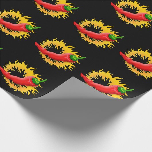 Peper met vlam cadeaupapier (Hoek)