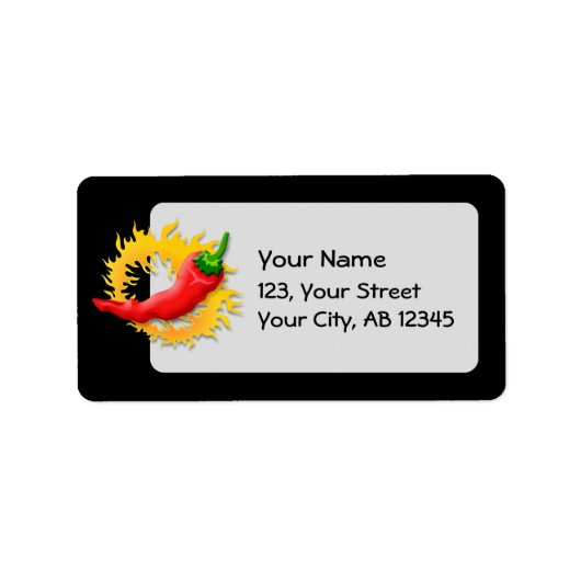 Peper met vlam etiket (Voorkant)